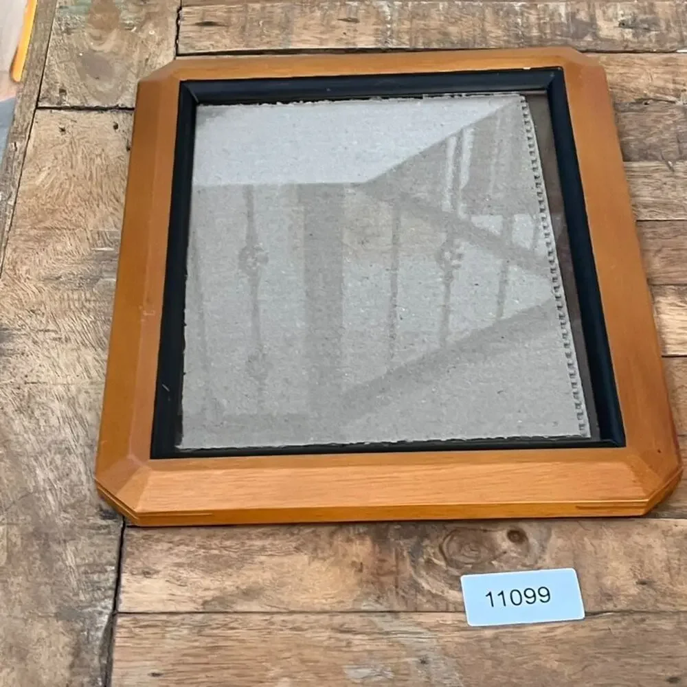 Vtg Wooden Picture Frame Fits 8x10 Photos Light Wood and Black Trim MCM